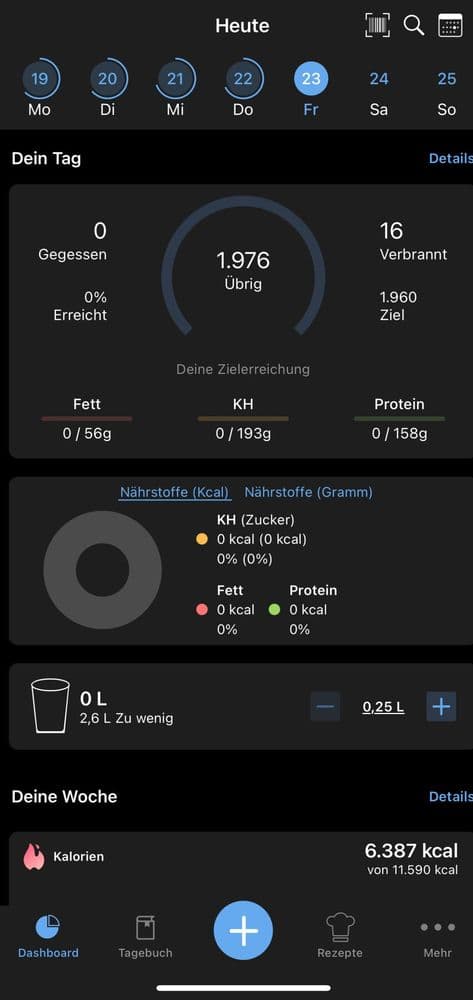 Kalorienzählen Tag