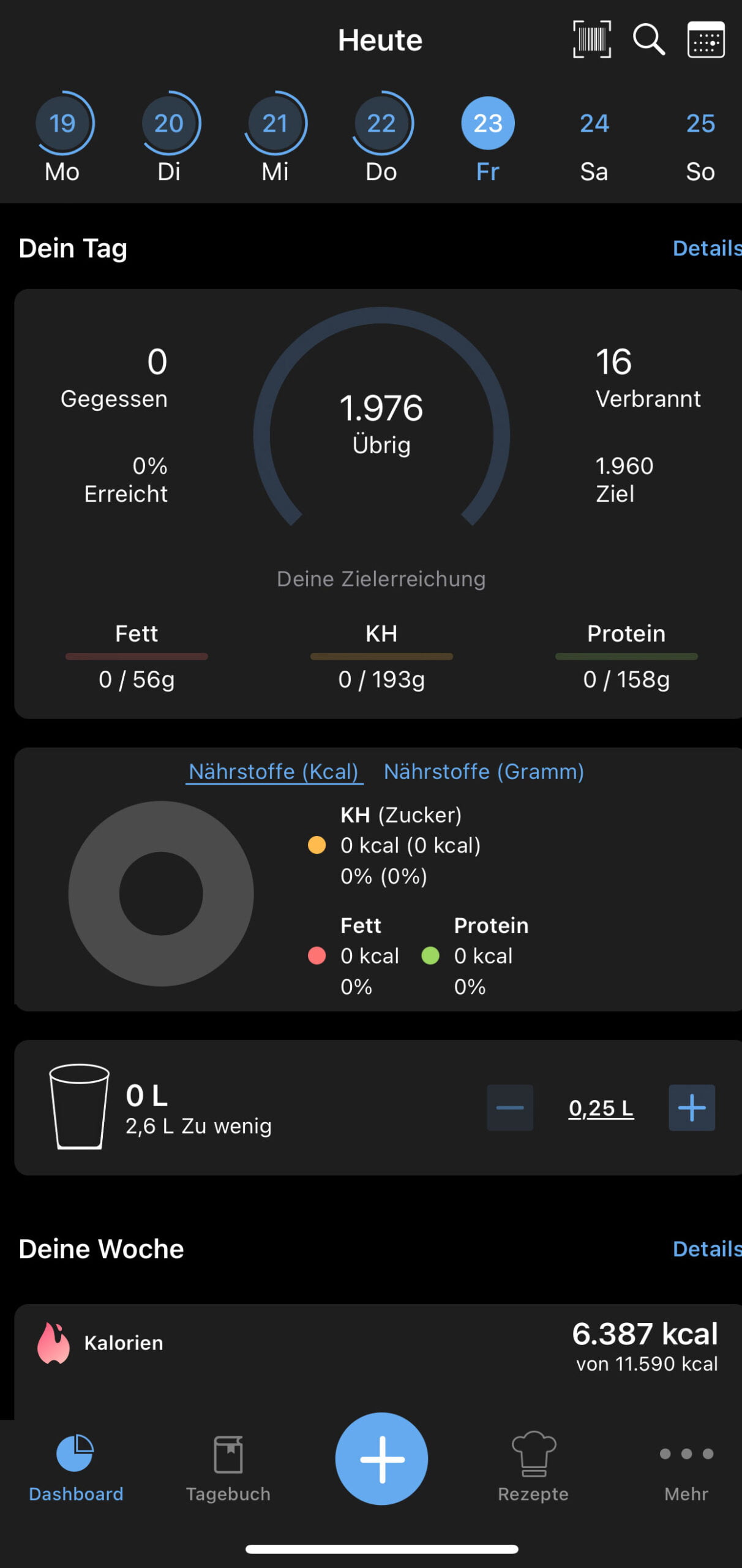 Kalorienzählen Tag